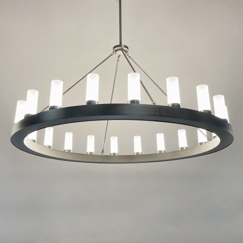 This modified Rosy pendant includes additional cylinders (frosted glass instead of acrylic), increased lumen output, and a custom rod suspension option. Rosy is flexible!