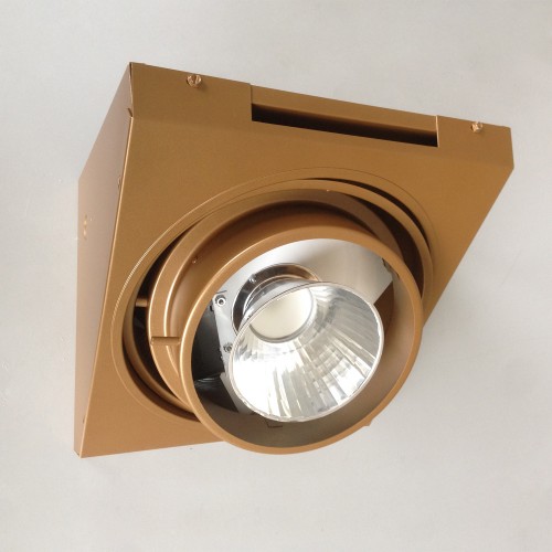 The LED retrofit module snaps into the mounting clips designed to hold the incandescent PAR lamp.